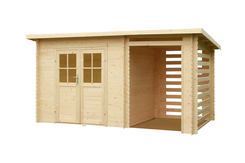 Abri de jardin bois Katy – 4,44 + 3 m² – Neuf – DESTOCKAGE
